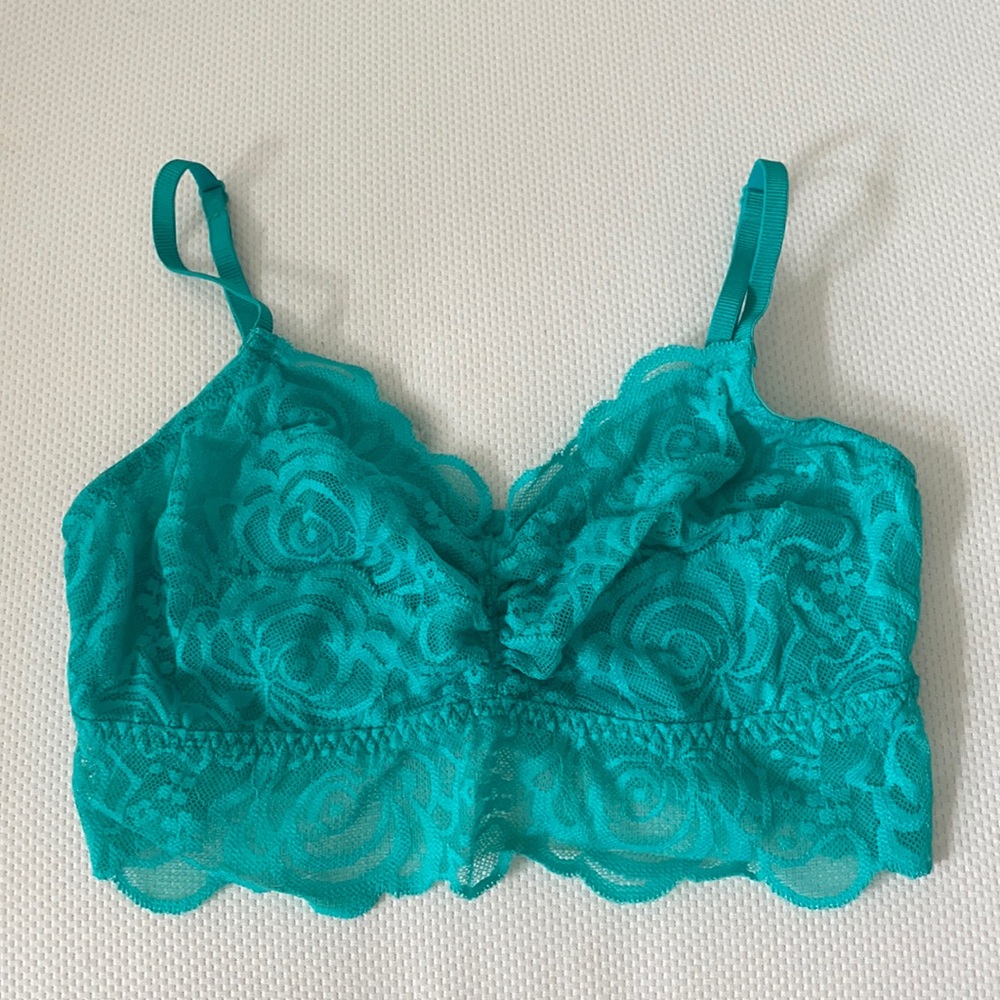 VS PINK Blue Lace Bralette / Unlined Bra